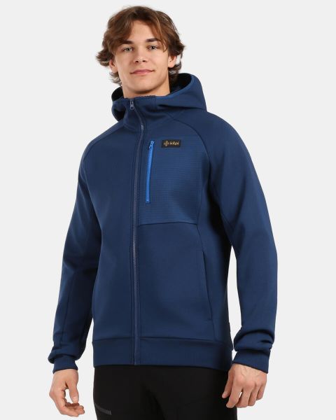 Męska bawełniana bluza Kilpi BALU-M. Niebieskie bluzy męskie Kilpi, m, bez wzorów, z bawełny, z kapturem. Za 267.13 zł.