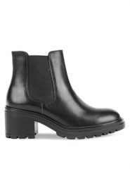 Geox Sztyblety D Damiana D16QCG 00043 C9999 Czarny. Czarne botki damskie Geox, ze skóry, bez obcasa, na słupku, bez zapięcia. Za 549.99 zł.
