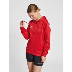 Bluza fitness damska Hummel hmlCore. Niebieskie bluzy damskie Hummel, na wiosnę, l, bez wzorów, z elastanu, z kapturem. Za 233.75 zł.