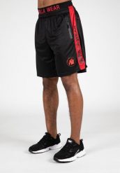 Atlanta Szorty - Czarny/Czerwony. Czarne krótkie spodenki sportowe męskie GORILLA WEAR, l, bez wzorów, z poliesteru, na fitness i siłownię. Za 204.00 zł.