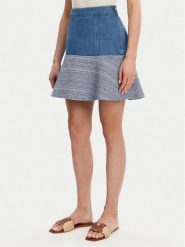 Guess Spódnica mini W5GD87 WH610 Niebieski Regular Fit. Niebieskie spódnice damskie Guess, s, z aplikacjami, z syntetyku, mini. Za 249.99 zł.