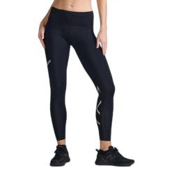 Legginsy kompresyjne, średni wysoki stan, damskie 2XU Aero. Czarne legginsy damskie 2XU, l, bez wzorów, z dzianiny, z podwyższonym stanem, do biegania. Za 611.00 zł.