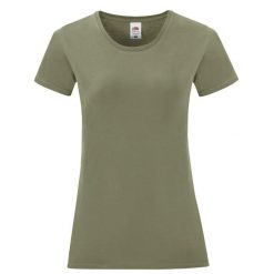 Koszulka Damska Iconic 150. Zielone koszulki sportowe damskie Fruit of the Loom, m, bez wzorów, bez kołnierzyka, bez ramiączek, trekkingowe. Za 28.99 zł.