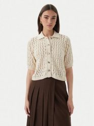 Marella Kardigan Voto 2613341055 Écru Regular Fit. Białe swetry damskie Marella, s, bez wzorów, z bawełny, bez kołnierzyka, bez ramiączek, bez kaptura. Za 1,009.00 zł.