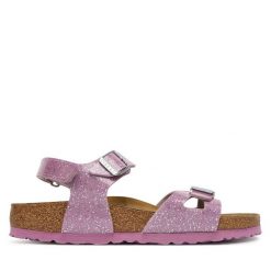 Sandały Birkenstock. Czerwone sandały dziewczęce Birkenstock, bez zapięcia. Za 319.99 zł.