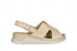 Sandały Bayla-161 022 05 6101 Beige Dark Coconut 161275, Beżowy, Skóra naturalna - 36. Brązowe sandały damskie Bayla, bez wzorów, z materiału, bez obcasa, na koturnie, bez zapięcia. W wyprzedaży za 89.10 zł.