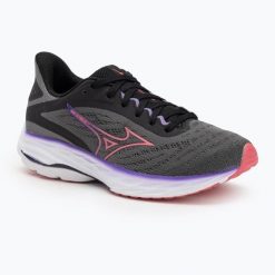 Buty do biegania damskie Mizuno Wave Ultima 16 quiet shade/camellia rose/violin. Szare obuwie sportowe damskie Mizuno, bez wzorów, z materiału, do biegania, mizuno wave. Za 329.99 zł.