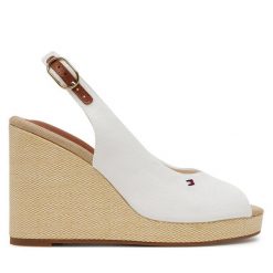 Espadryle Tommy Hilfiger. Białe sandały damskie Tommy Hilfiger, bez wzorów, bez obcasa, bez zapięcia. Za 229.99 zł.