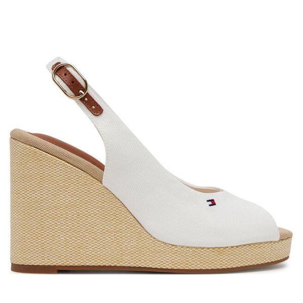 Espadryle Tommy Hilfiger. Białe sandały damskie Tommy Hilfiger, bez wzorów, bez obcasa, bez zapięcia. Za 229.99 zł.