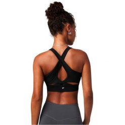 Biustonosz dla kobiet Fabletics No-Bounce. Czarne biustonosze FABLETICS, bez wzorów. Za 299.70 zł.