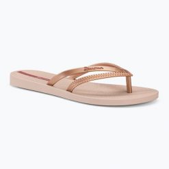 Japonki damskie Ipanema Bossa. Czerwone klapki damskie Ipanema, bez wzorów, z materiału, bez obcasa. Za 62.99 zł.