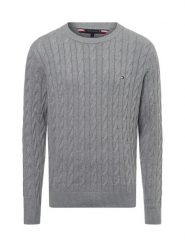 Tommy Hilfiger sweter Mężczyźni drobna dzianina szary, XXL. Szare swetry przez głowę męskie Tommy Hilfiger, m, bez wzorów, z bawełny, bez kołnierzyka. Za 569.95 zł.