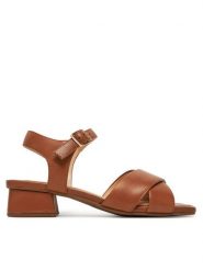 Clarks Sandały Serina35 Cross 26181346 Brązowy. Brązowe sandały damskie Clarks, bez wzorów, ze skóry, bez obcasa, na słupku, bez zapięcia. Za 309.99 zł.