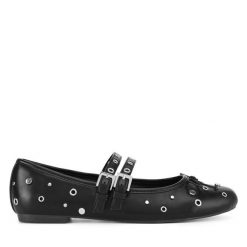 Baleriny JENNY. Czarne baleriny damskie Jenny, bez wzorów, bez obcasa. Za 95.99 zł.
