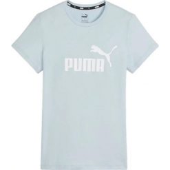 Damska Koszulka Z Logo Essential. Niebieskie t-shirty damskie Puma, bez wzorów, casualowe, bez kołnierzyka. Za 127.99 zł.