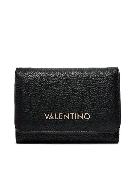 Valentino Portfel Brixton VPS7LX43 Czarny. Czarne portfele damskie Valentino, bez wzorów, ze skóry. Za 175.99 zł.