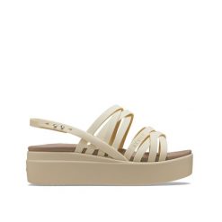 Sandały dla Kobiet Crocs Brooklyn Strappy Low Wedge. Brązowe sandały damskie Crocs, bez wzorów, z materiału, bez obcasa, na obcasie, bez zapięcia. Za 202.99 zł.