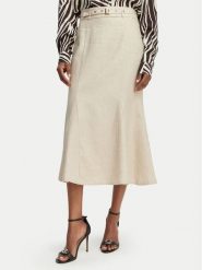 Guess Spódnica midi W6GD69 W2092 Beżowy jasny Regular Fit. Brązowe spódnice damskie Guess, xl, z aplikacjami, ze lnu, midi. Za 614.99 zł.