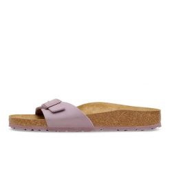 Kapcie Birkenstock Madrid Birkibuc Damskie. Fioletowe kapcie damskie Birkenstock, bez wzorów, z materiału. Za 549.50 zł.