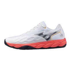Buty do tenisa Mizuno Wave Enforce Court AC. Białe obuwie sportowe damskie Mizuno, bez wzorów, tenisowe, mizuno wave. Za 479.99 zł.