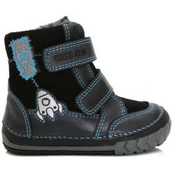 D-D-Step Chłopięce Buty Zimowe Z Rakietą 20 Ciemnoniebieski. Czarne buty zimowe chłopięce D-D-Step, bez wzorów, z futra, bez zapięcia. Za 159.00 zł.