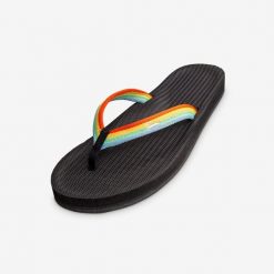 Klapki damskie - Easy Living Rainbow. Czarne klapki damskie INDOSOLE, bez wzorów, z nylonu, sportowe, bez obcasa. Za 154.00 zł.