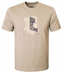 Męska Koszulka (T-Shirt) - Pako Jeans - Beżowa, Napis. Brązowe t-shirty męskie Pako Jeans, l, bez wzorów, z bawełny, casualowe, bez kołnierzyka. Za 79.00 zł.