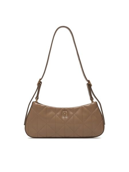 Calvin Klein Torebka Quilted Sm Shoulder Bag LV04F3327G Beżowy. Brązowe torebki do ręki damskie Calvin Klein, bez wzorów, ze skóry, bez dodatków. Za 489.99 zł.