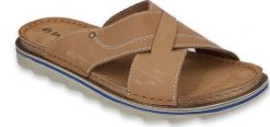 Inblu Inblu - Obuwie buty męskie klapki skórzane brązowe 42. Brązowe klapki męskie Inblu. Za 128.97 zł.