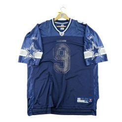 Second life - Reebok koszulka sportowa męska NFL Dallas Cowboys 9 - Stan dobry. Niebieskie koszulki sportowe męskie Reebok, l, bez wzorów, z materiału, bez kołnierzyka, bez ramiączek, do piłki nożnej. Za 105.12 zł.