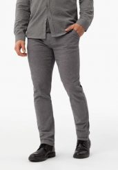 Bawełniane spodnie R-OLAF. Szare spodnie materiałowe męskie Volcano, m, bez wzorów, z bawełny, klasyczne. Za 179.99 zł.