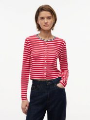 Tommy Jeans koszulka z długim rękawem Kobiety wiskoza czerwony, S. Czerwone t-shirty damskie Tommy Jeans, s, bez wzorów, z jeansu, casualowe, bez kołnierzyka. Za 229.95 zł.