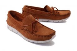 LANQIER 44A704 camel, mokasyny męskie. Brązowe mokasyny męskie Lanqier, ze skóry, bez zapięcia. Za 99.95 zł.