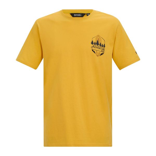 T-shirt Męski Cline IX Adventure. Żółte t-shirty męskie Regatta, l, bez wzorów, z bawełny, bez kołnierzyka. Za 67.99 zł.