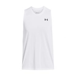 Tank top Under Armour Tech. Białe t-shirty męskie Under Armour, m, bez wzorów, z materiału, klasyczne, bez kołnierzyka. Za 129.50 zł.