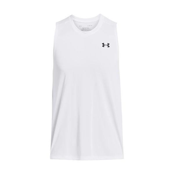 Tank top Under Armour Tech. Białe t-shirty męskie Under Armour, m, bez wzorów, z materiału, klasyczne, bez kołnierzyka. Za 129.50 zł.