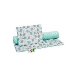 BOCIOLAND Komplet Minky Mięta w jeżyki Kocyk i poduszka. Kocyki dla dzieci Bocioland, z bawełny. W wyprzedaży za 45.99 zł.