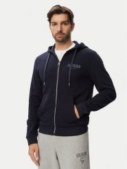 Guess Bluza M6YQ48 K4244 Granatowy Slim Fit. Niebieskie bluzy męskie Guess, m, z aplikacjami, z bawełny, bez kaptura. Za 434.99 zł.