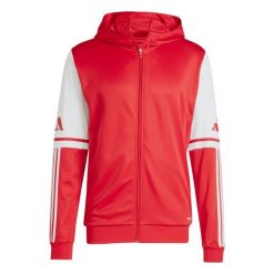 Bluza dresowa z kapturem adidas Squadra25. Białe bluzy męskie Adidas, bez wzorów, z dresówki, z kapturem. Za 153.99 zł.