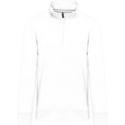 T-shirt bawełniany Kariban Col Zippé. Białe t-shirty męskie KARIBAN, m, bez wzorów, z bawełny, bez kołnierzyka. Za 211.00 zł.