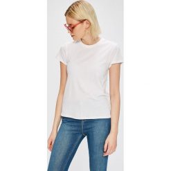 Review - Top. Szare topy damskie Review, z bawełny, z okrągłym kołnierzem, z krótkim rękawem. W wyprzedaży za 34.90 zł.