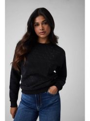 Guess Bluza 184657 Czarny Classic Fit. Czarne bluzy damskie Guess, l, z aplikacjami, bez kaptura. Za 434.99 zł.