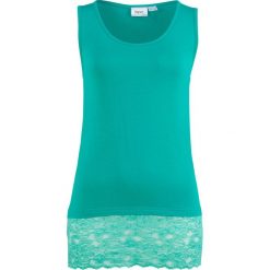 Top z wiskozy z koronką bonprix szmaragdowy. Topy damskie marki DOMYOS. Za 34.99 zł.