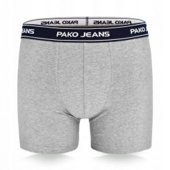 Bawełniane, Klasyczne Bokserki Męskie - Pako Jeans - Popielate. Szare bokserki męskie Pako Jeans, l, bez wzorów, z bawełny. Za 33.00 zł.