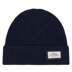 Czapka Tommy Hilfiger. Niebieskie czapki i kapelusze męskie Tommy Hilfiger, na zimę, bez wzorów. Za 249.99 zł.