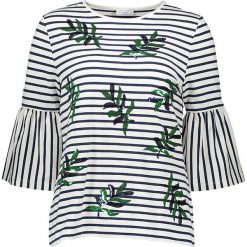 Koszulka w kolorze biało-niebieskim. T-shirty damskie Be Yourself, w paski, z okrągłym kołnierzem. W wyprzedaży za 100.95 zł.