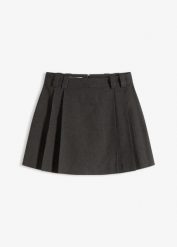 Spódnica ze wszytymi szortami. Szare spódnice damskie bonprix, bez wzorów. Za 149.99 zł.