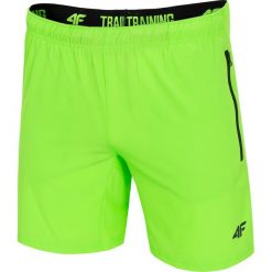 Spodenki treningowe męskie SKMF006 - zielony neon. Zielone szorty męskie 4f, m, bez wzorów, z materiału. W wyprzedaży za 59.99 zł.