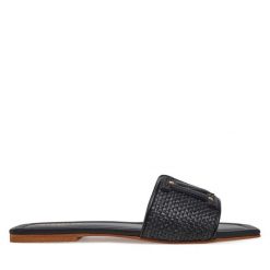 Klapki Marciano Guess. Czarne klapki damskie Marciano Guess, z aplikacjami, bez obcasa. Za 539.99 zł.