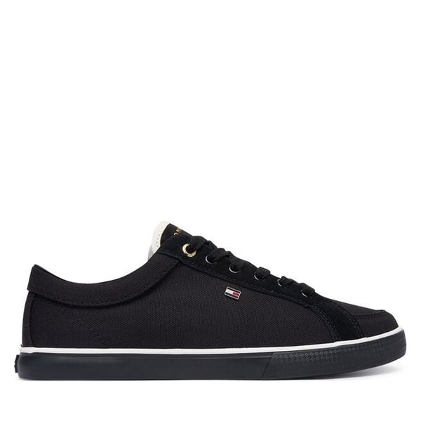 Tenisówki Tommy Hilfiger. Czarne trampki i tenisówki damskie Tommy Hilfiger, bez wzorów, bez zapięcia. Za 329.99 zł.